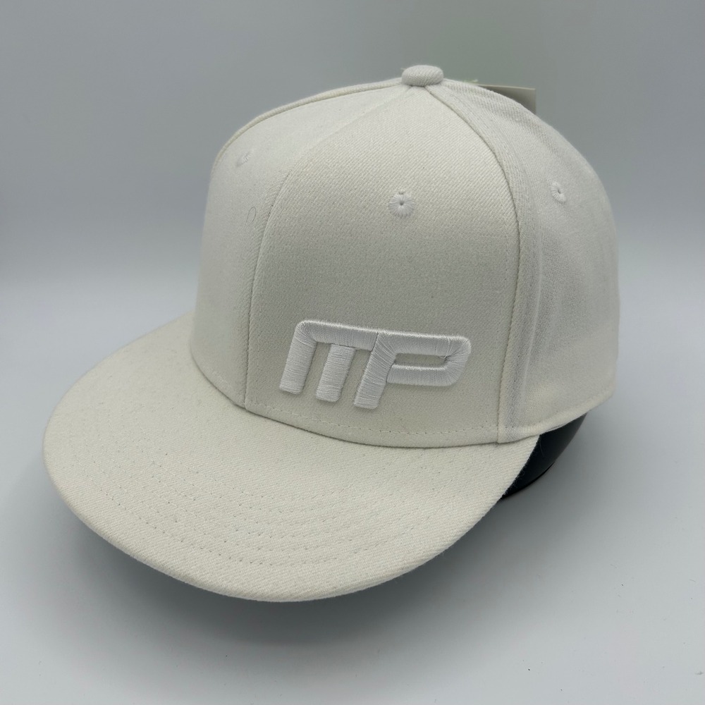 MusclePharm Hat Tapout Flat Brim Mens L/XL White TraxFlex Athletic Gym Style
